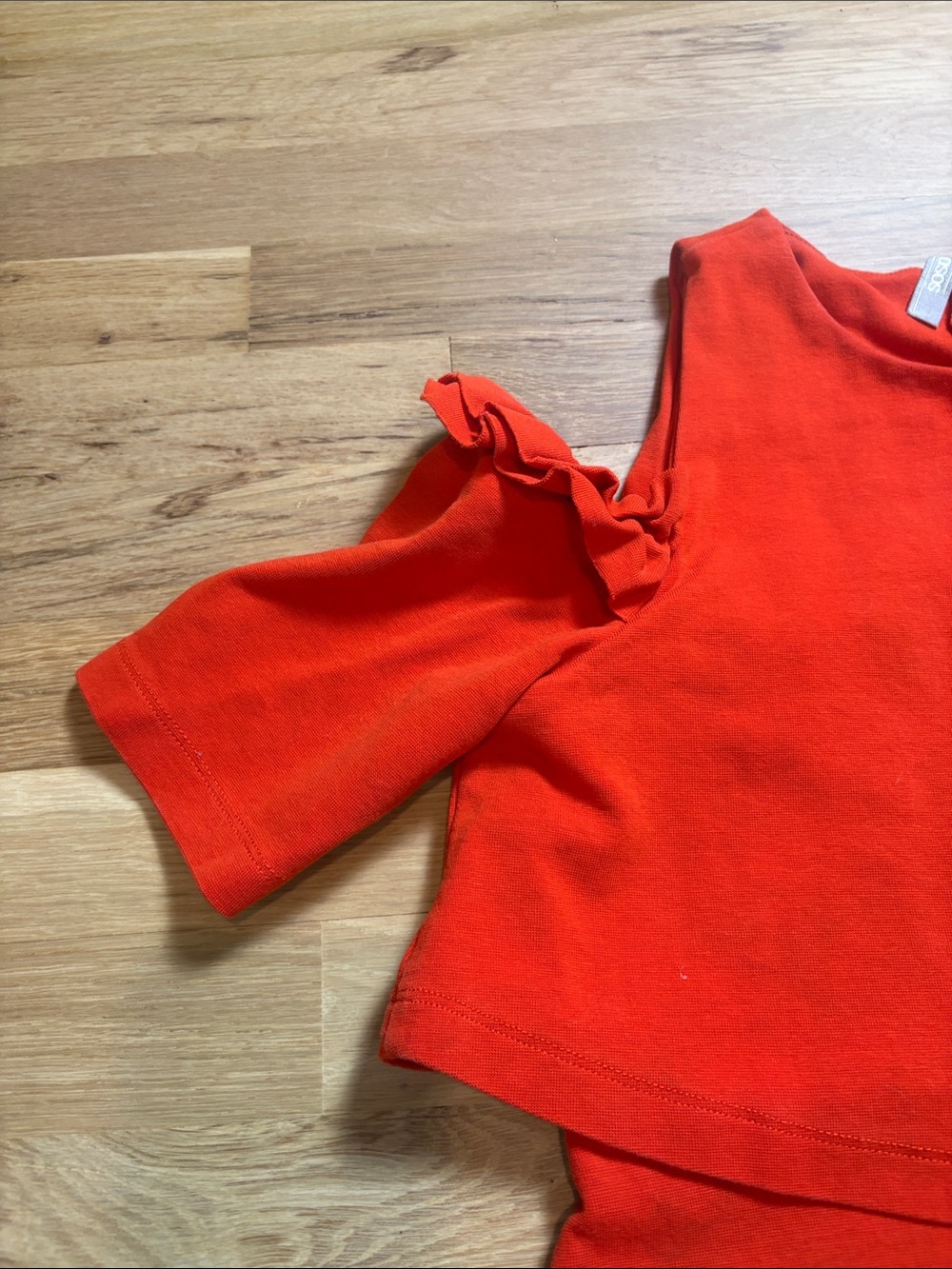 ASOS Orange Cold-Shoulder Ruffle Nursing Top Women’s 4 - Picture 4 of 15